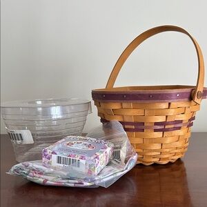 Longaberger morning glory basket bundle includes
